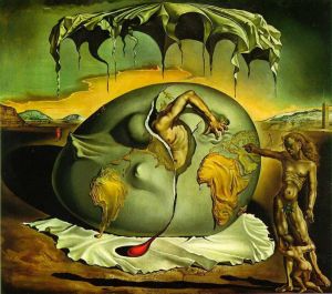 Contemporary Artwork by Salvador Dali - Geopolitical Child Watching the Birth of the New Man