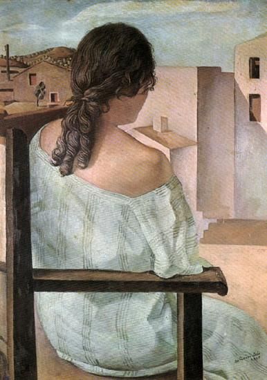 Salvador Dali's Contemporary Oil Painting - Girl from the Back