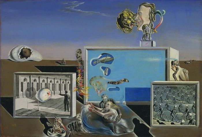 Salvador Dali's Contemporary Oil Painting - Illumined Pleasures