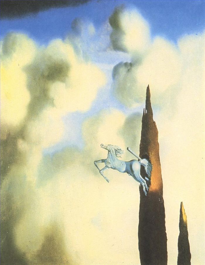 Salvador Dali's Contemporary Oil Painting - Morning Ossification of the Cypress