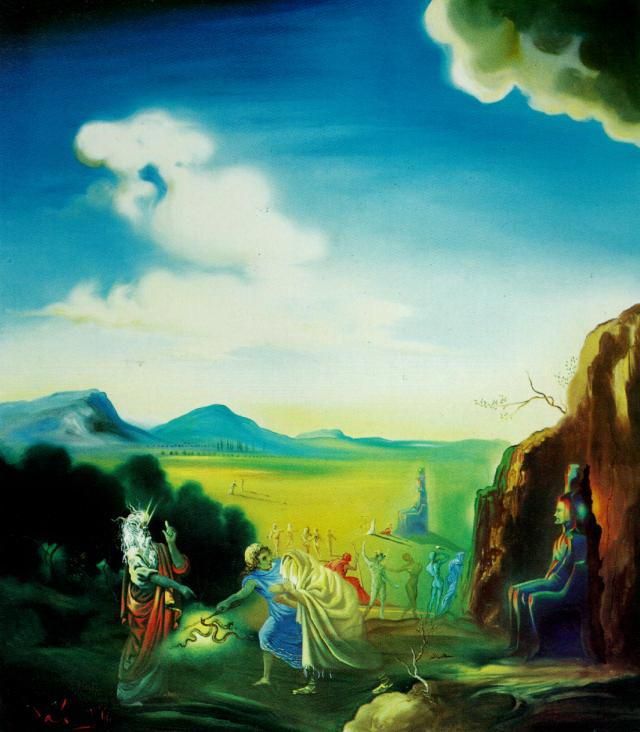 Salvador Dali's Contemporary Oil Painting - Moses and the Pharaoh