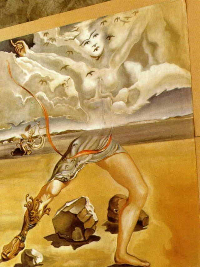 Salvador Dali's Contemporary Oil Painting - Mural Painting for Helena Rubinstein