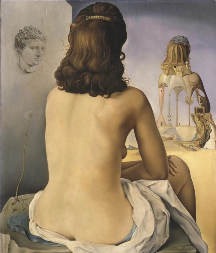 Salvador Dali's Contemporary Oil Painting - My Wife Nude Contemplating her own Flesh Becoming Stairs