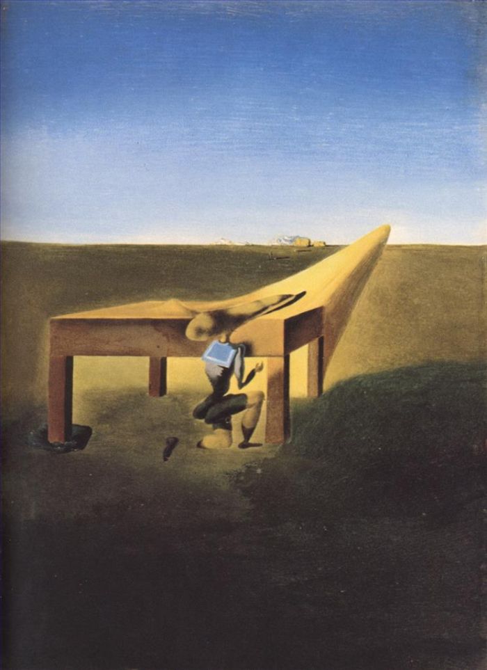 Salvador Dali's Contemporary Oil Painting - Myself at the Age of Ten When I Was the Grasshopper Child