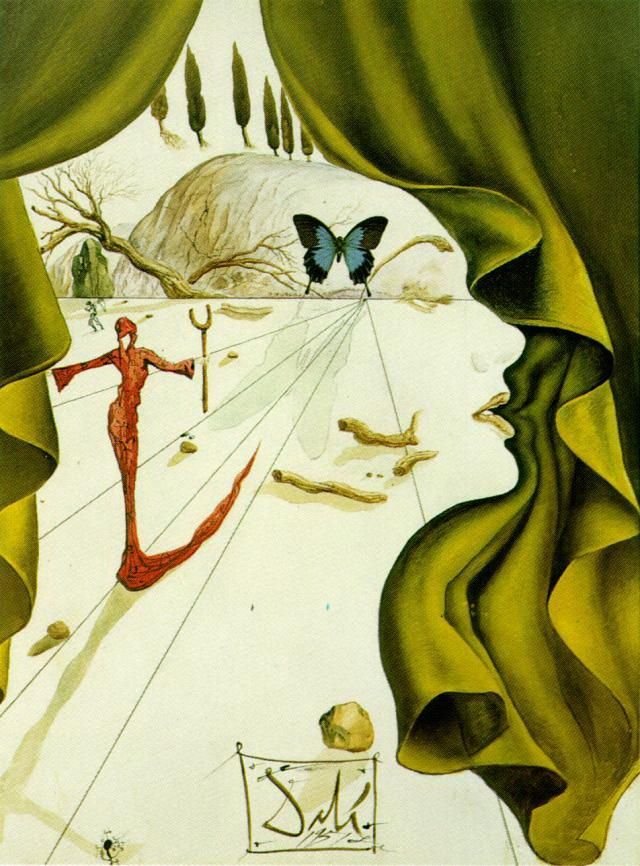 Salvador Dali's Contemporary Oil Painting - Portrait of Katharina Cornell