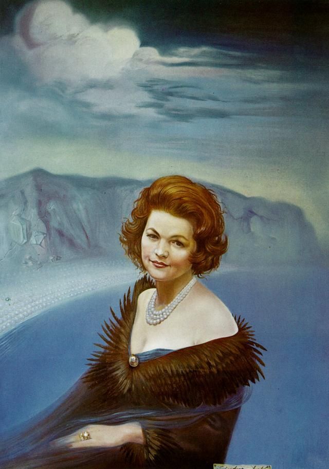 Salvador Dali's Contemporary Oil Painting - Portrait of Mrs Ruth Daponte