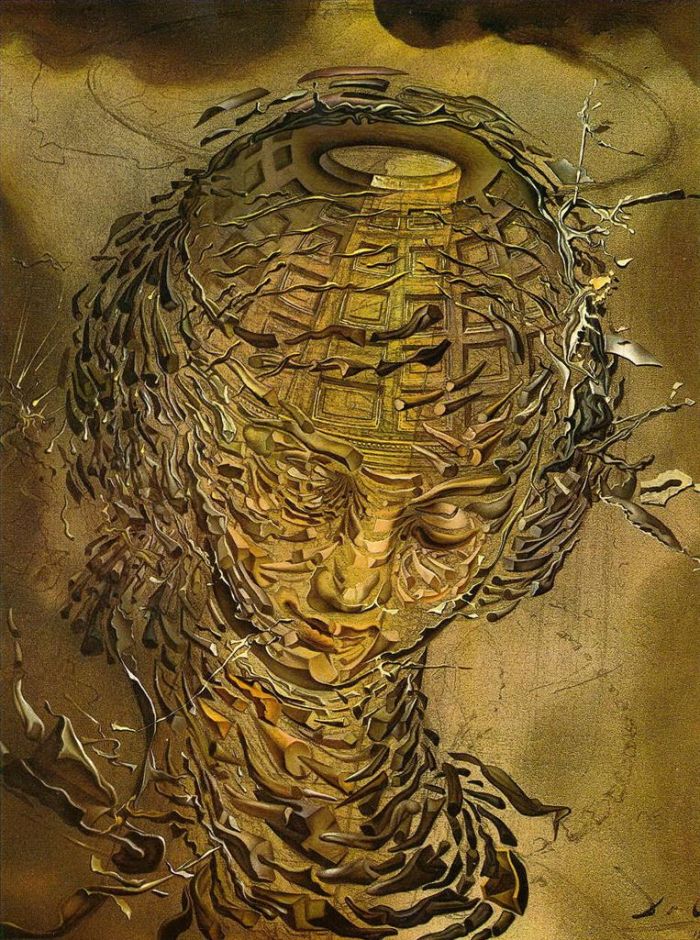 Salvador Dali's Contemporary Oil Painting - Raphaelesque Head Exploding