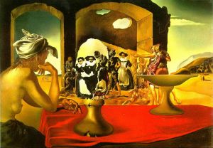 Contemporary Artwork by Salvador Dali - Slave Market with the Disappearing Bust of Voltaire