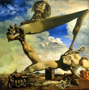 Contemporary Artwork by Salvador Dali - Soft Construction with Boiled Beans Premonition of Civil War
