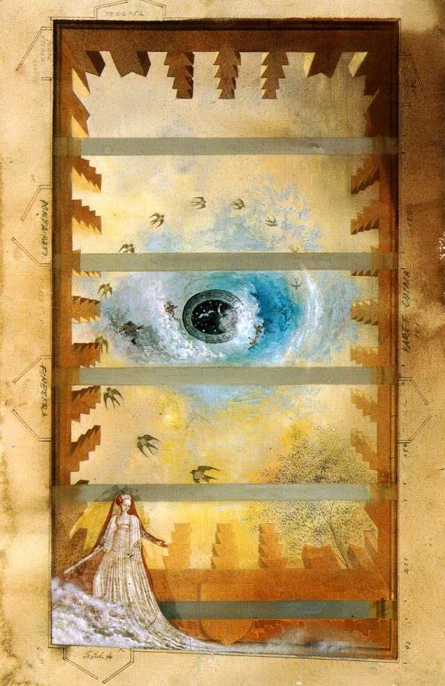 Salvador Dali's Contemporary Oil Painting - Study for the Decoration of the Ceiling in Pubol