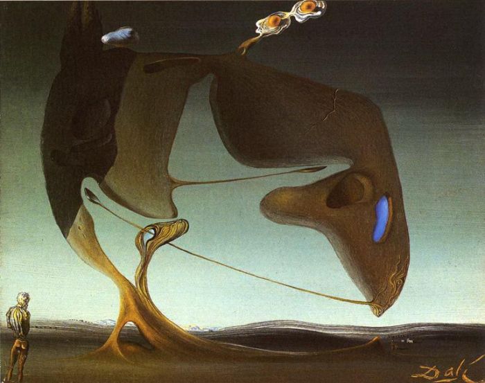 Salvador Dali's Contemporary Oil Painting - Surrealist Architecture