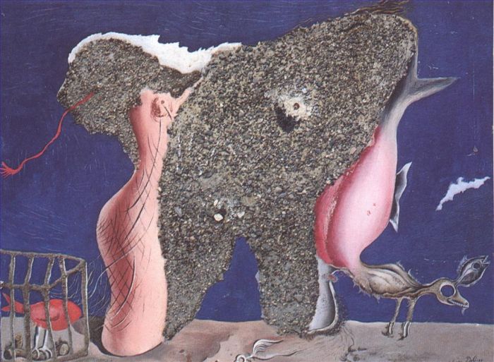 Salvador Dali's Contemporary Oil Painting - Symbiotic Woman Animal