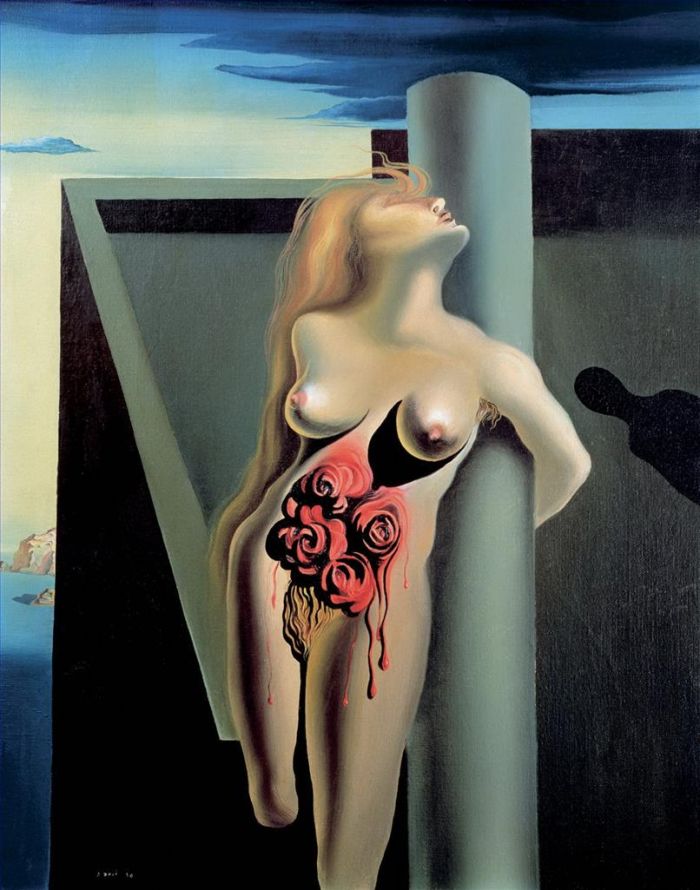 Salvador Dali's Contemporary Oil Painting - The Bleeding Roses