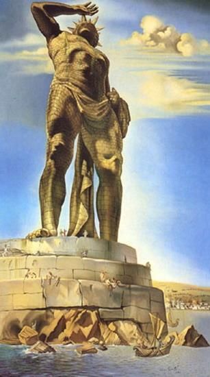 Salvador Dali's Contemporary Oil Painting - The Colossus of Rhodes