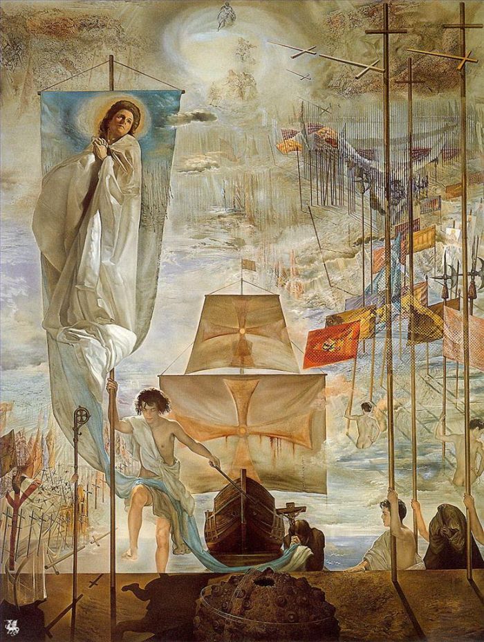 Salvador Dali's Contemporary Oil Painting - The Discovery of America by Christopher Columbus
