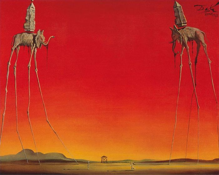Salvador Dali's Contemporary Oil Painting - The Elephants