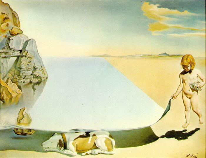 Salvador Dali's Contemporary Oil Painting - The Land of the Demigods