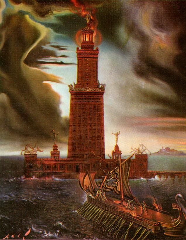 Salvador Dali's Contemporary Oil Painting - The Lighthouse at Alexandria 2