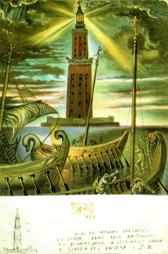 Salvador Dali's Contemporary Oil Painting - The Lighthouse at Alexandria