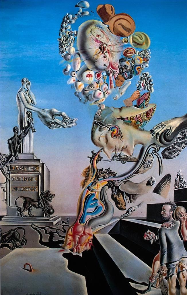 Salvador Dali's Contemporary Oil Painting - The Lugubrious Game