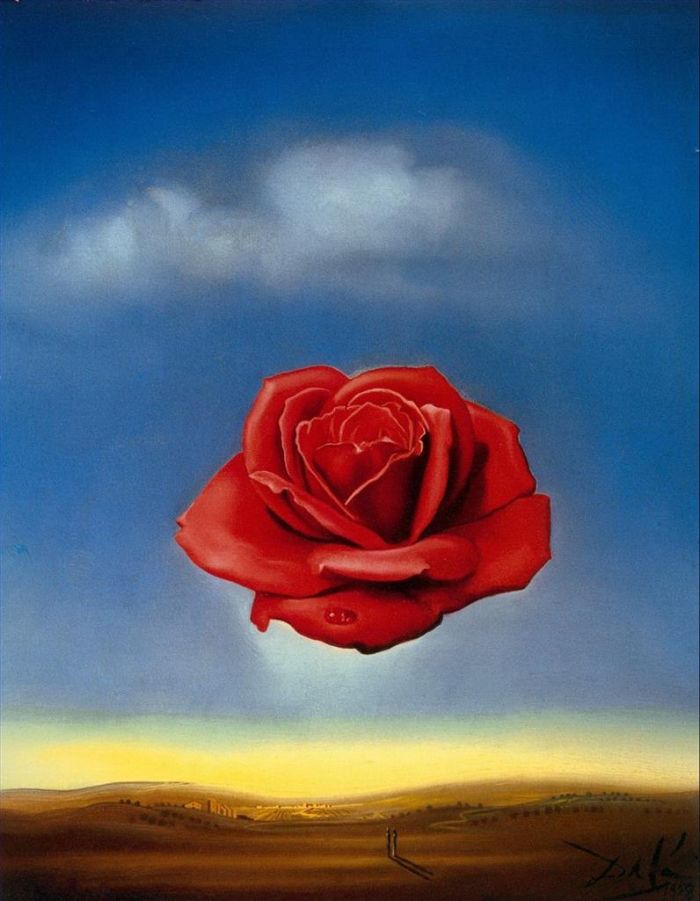 Salvador Dali's Contemporary Oil Painting - The Meditative Rose