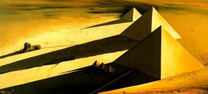 Salvador Dali's Contemporary Oil Painting - The Pyramids and the Sphynx of Gizeh