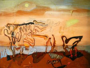 Contemporary Artwork by Salvador Dali - The Spectral Cow
