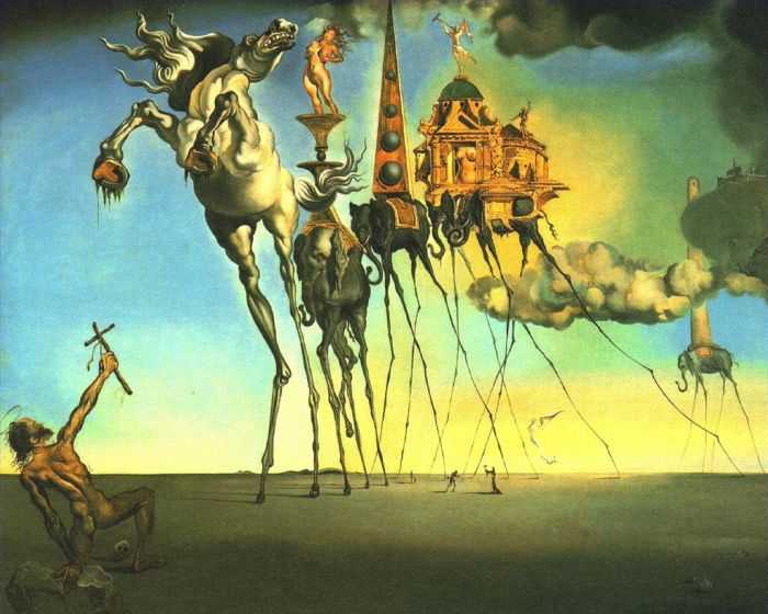 Salvador Dali's Contemporary Oil Painting - The Temptation of Sant Anthony