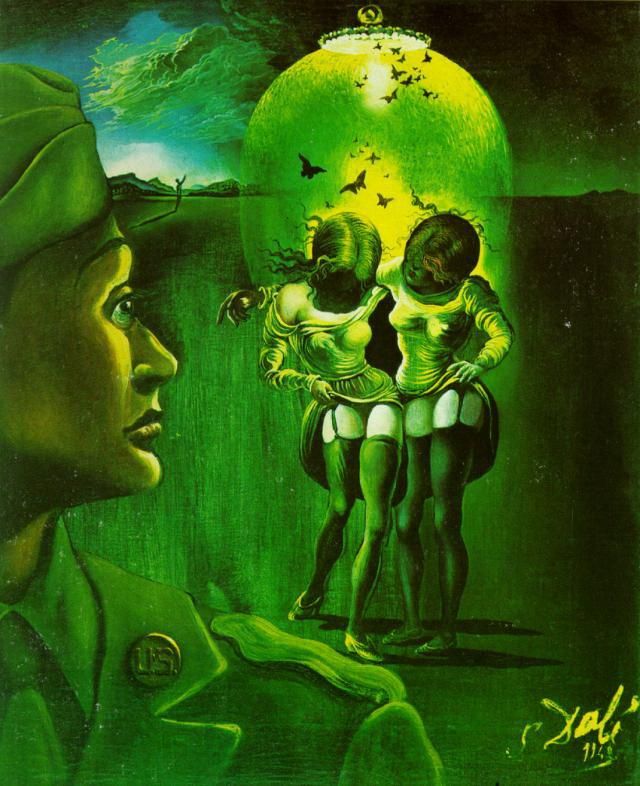Salvador Dali's Contemporary Oil Painting - Untitled for the campaign against venereal disease