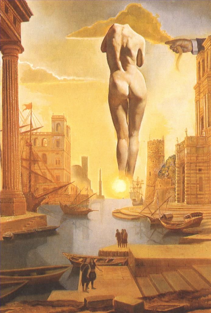 Salvador Dali's Contemporary Oil Painting - Very Very Far Away Behind the Sun