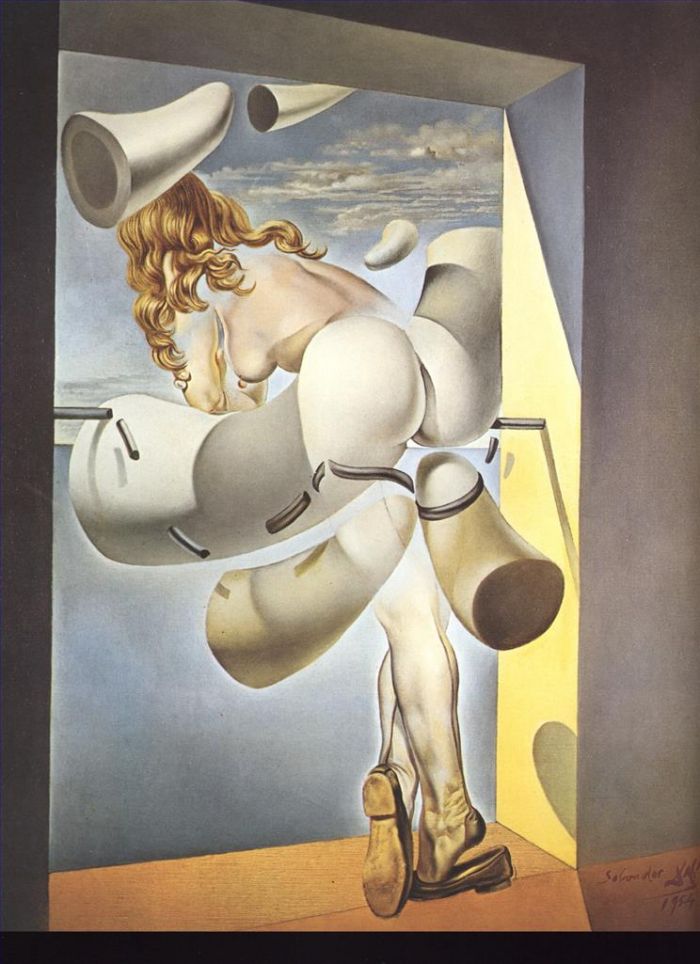 Salvador Dali's Contemporary Oil Painting - Young Virgin Auto Sodomized by the Horns of Her Own Chastity