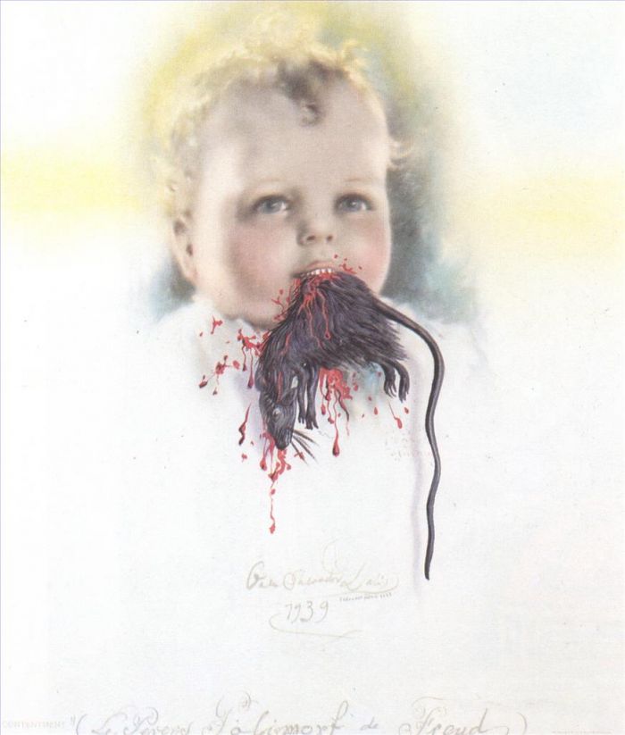 Salvador Dali's Contemporary Various Paintings - Bulgarian Child Eating a Rat