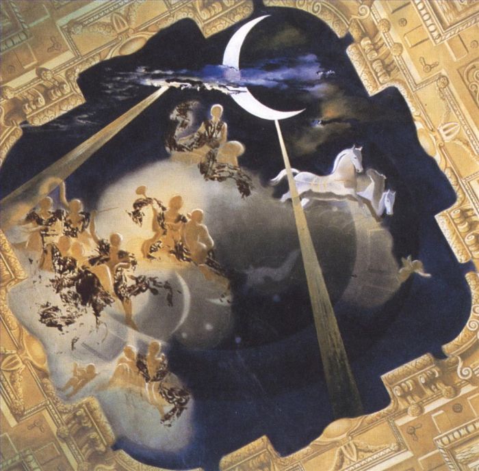 Salvador Dali's Contemporary Various Paintings - Ceiling of the Hall of Gala s Chateau at Pubol