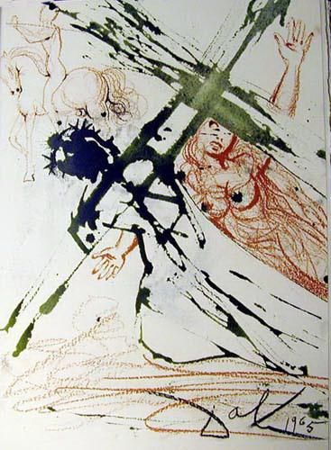 Salvador Dali's Contemporary Various Paintings - Jesus carrying the cross
