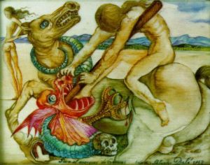 Contemporary Artwork by Salvador Dali - Saint George and the Dragon