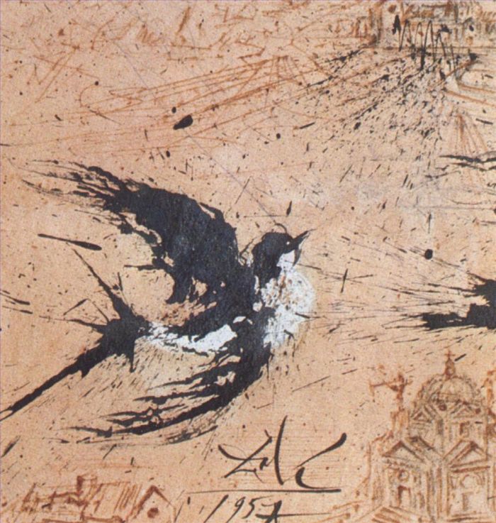 Salvador Dali's Contemporary Various Paintings - Swallow