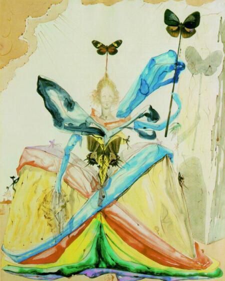 Salvador Dali's Contemporary Various Paintings - The Queen of the Butterflies