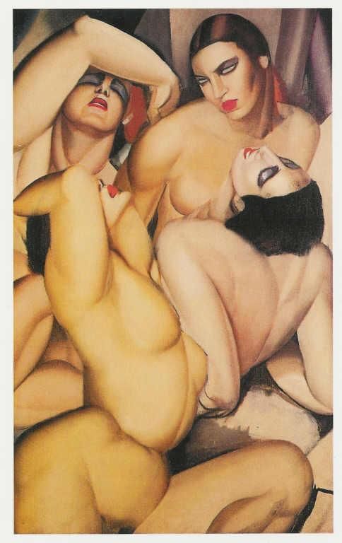 Tamara de Lempicka's Contemporary Oil Painting - Group of four nudes 1925