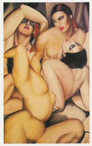 Contemporary Oil Painting - Group of four nudes 1925