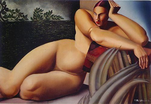 Tamara de Lempicka's Contemporary Oil Painting - Nude on a terrace 1925