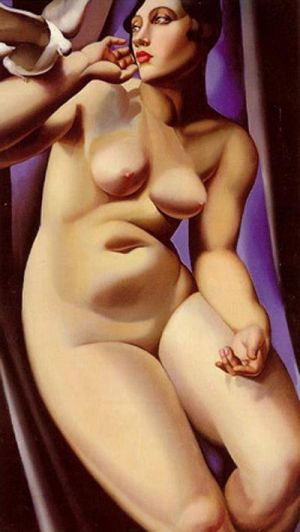 Contemporary Oil Painting - Nude with dove 1928