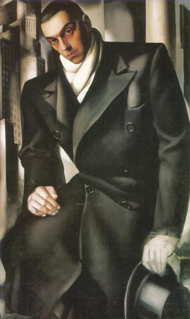Tamara de Lempicka's Contemporary Oil Painting - Portrait of a man or mr tadeusz de lempicki 1928