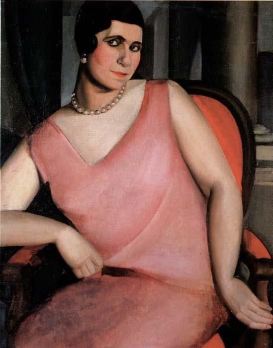Tamara de Lempicka's Contemporary Oil Painting - Portrait of madame zanetos 1924