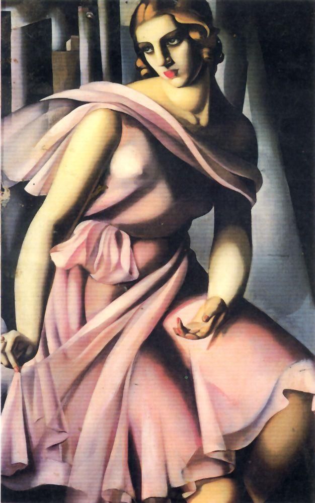 Tamara de Lempicka's Contemporary Oil Painting - Portrait of romana de la salle 1928