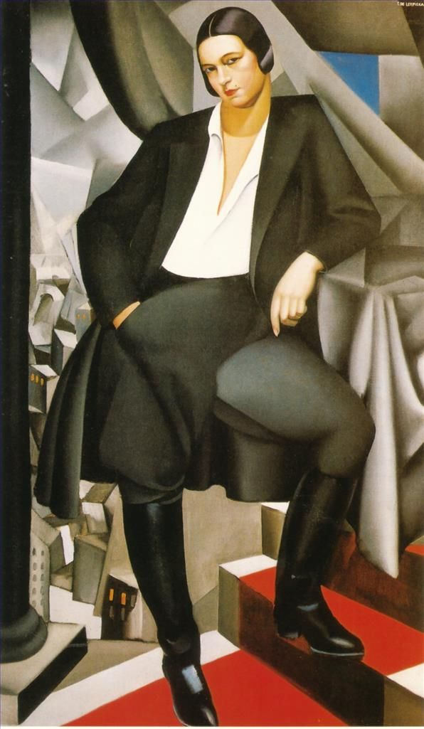 Tamara de Lempicka's Contemporary Oil Painting - Portrait of the duchess of la salle 1925