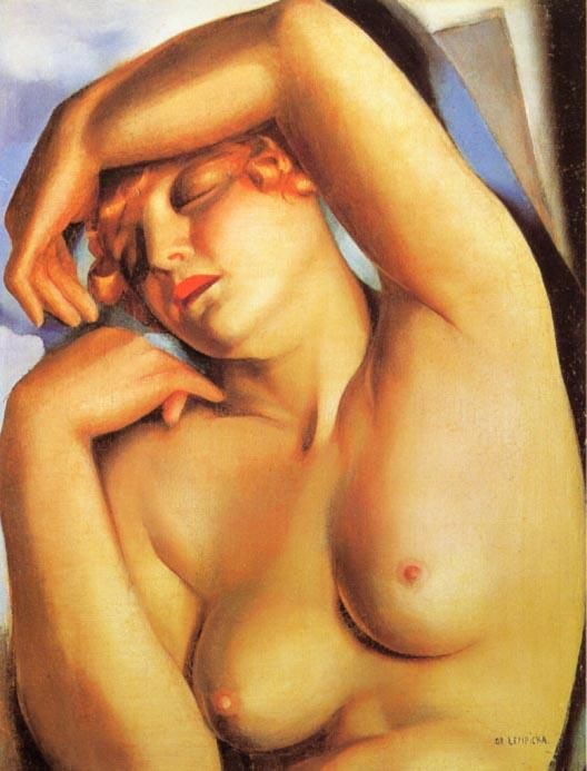 Tamara de Lempicka's Contemporary Oil Painting - Sleeping girl