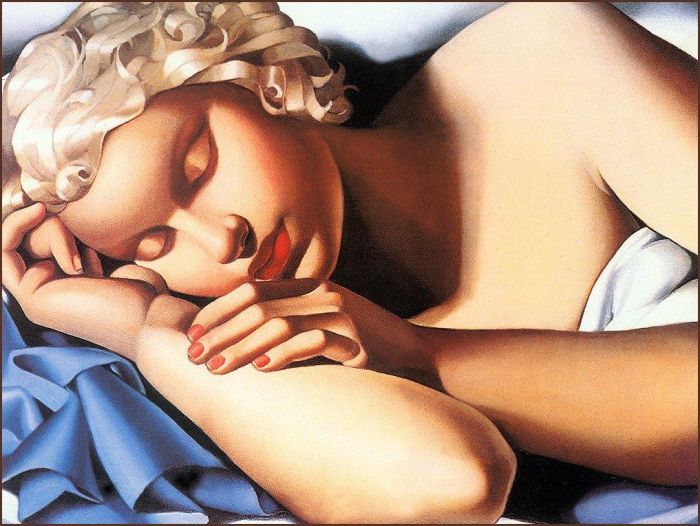Tamara de Lempicka's Contemporary Oil Painting - Sleeping woman 1935