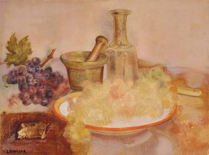 Contemporary Oil Painting - Still life with grapes