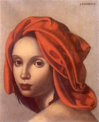 Tamara de Lempicka's Contemporary Oil Painting - The orange turban 1935