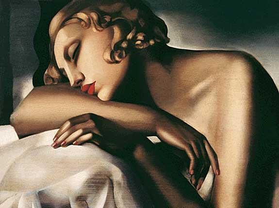 Tamara de Lempicka's Contemporary Oil Painting - The sleeper 1932